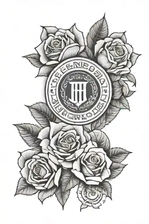mandala roses and leeds united badge surrounded tattoo design idea