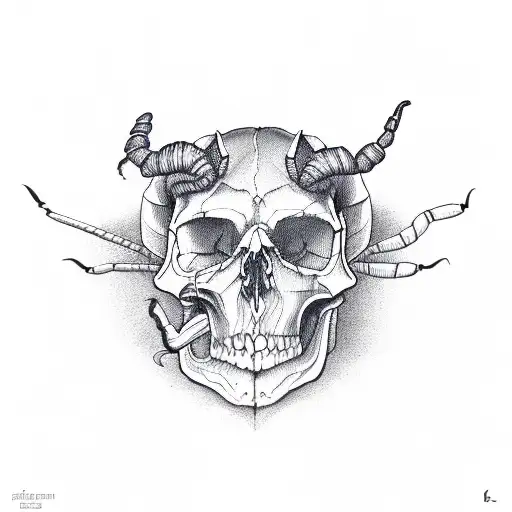 Scorpion and skull tattoo design idea