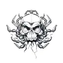 Scorpion and skull tattoo design idea