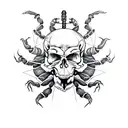 Scorpion and skull tattoo design idea