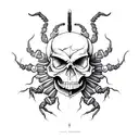 Scorpion and skull tattoo design idea