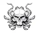 Scorpion and skull tattoo design idea