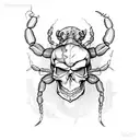 Scorpion and skull tattoo design idea