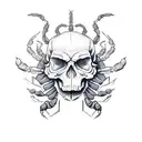 Scorpion and skull tattoo design idea