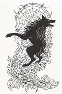 Nyx, the Primordial Goddess of the Night Sky Dark Wolf tattoo design idea