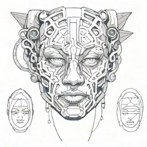 Face of trap  tattoo design idea