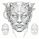 Face of trap  tattoo design idea