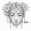 Face of trap  tattoo design idea