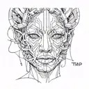 Face of trap  tattoo design idea