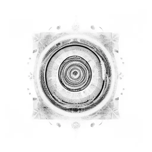 ai generated image of a half sleeve arm tattoo consisting of a large black spiral and a wooden table leg and the number  tattoo design idea