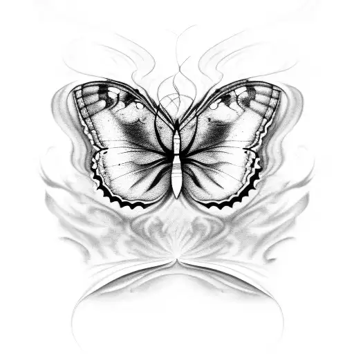 liquify Butterflys smokey tattoo design idea