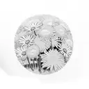 Turbulent riverbend with large Oak tree in the background and a patch of daisies and chrysanthemums in the foreground. tattoo design idea