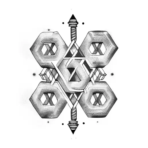 Hanukkah donut with a menorah tattoo design idea