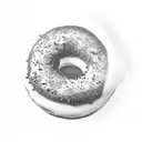 A doughnut with a realistic texture and shading tattoo design idea