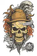 bray Wyatt firefly logo, cave, Mohawk skull tattoo design idea