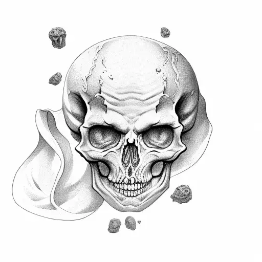 skeleton lich, negative space, sleeve tattoo, lots of black, shadows, tattoo design idea