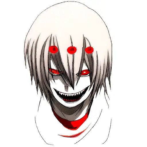 light yagami with red eyes laughing tattoo design idea