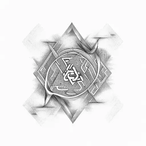 The Hebrew phrase 'Tikkun Olam' beautifully integrated into a river flowing through a forest tattoo design idea