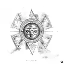 apollo lyre sun tattoo design idea