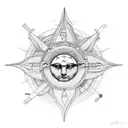 apollo lyre sun tattoo design idea