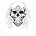 Skull mexican tattoo design idea