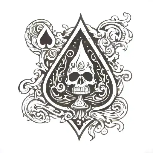 ace of spades card tattoo design idea