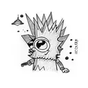 bart simpson with the letters "CLB 56" tattoo design idea