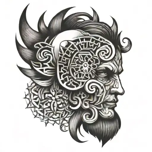 strong mind tattoo design idea