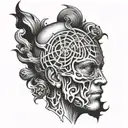 strong mind tattoo design idea