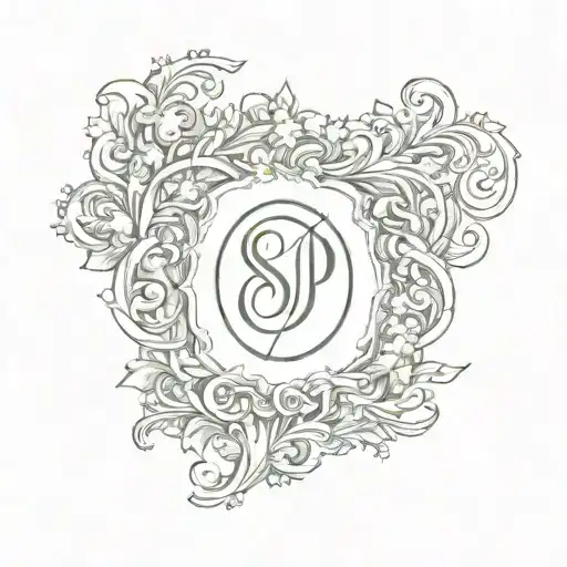 S p letter tattoo design idea