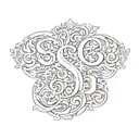 S p letter tattoo design idea