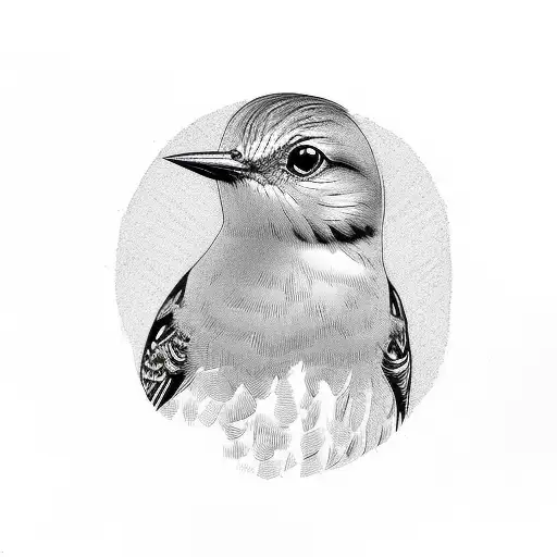 mocking bird tattoo design idea