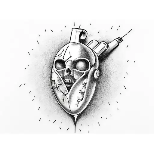Crying Heart tattoo design idea