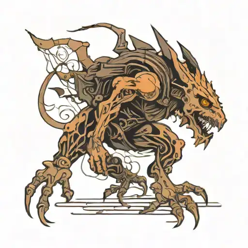 stalker in the dark full body tattoo design idea