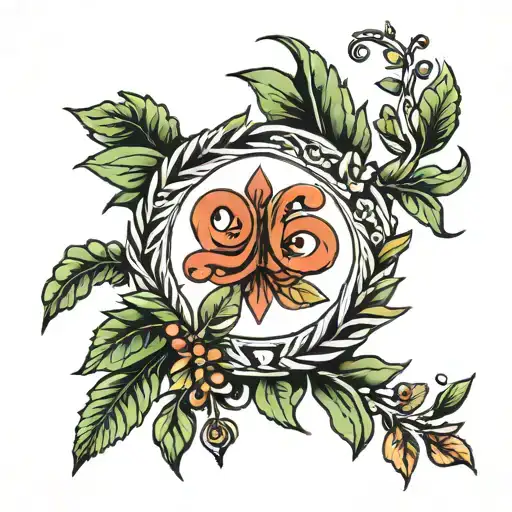 Laurel wreath with Roman numerals tattoo design idea
