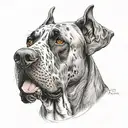 American great Dane named pepper  tattoo design idea