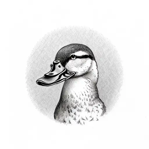 Duck and monkey tattoo design idea