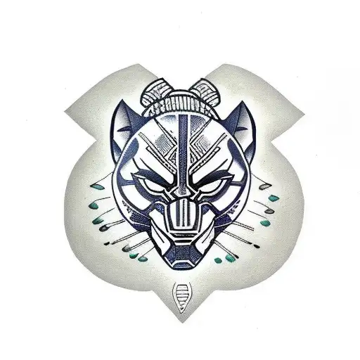 Black Panther Head tattoo design idea