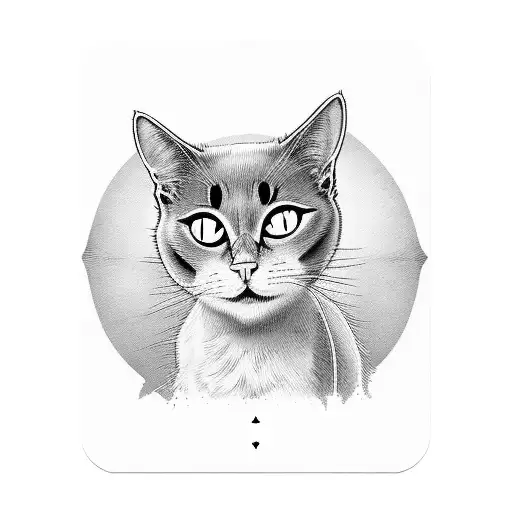 black cat tarot card tattoo design idea