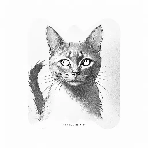 black cat tarot card tattoo design idea