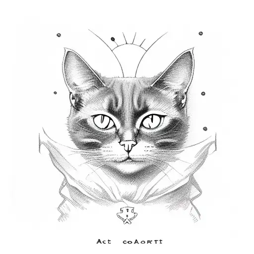 black cat tarot card tattoo design idea