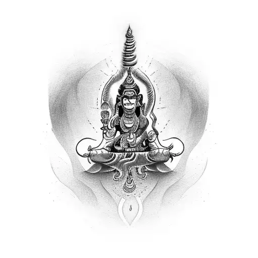 Mahadev tattoo on center chest tattoo design idea