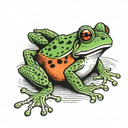 frog with a mouth on its back tattoo design idea