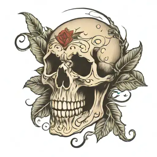 skull with the inscription *those of you who remain alive will envy the dead* tattoo design idea