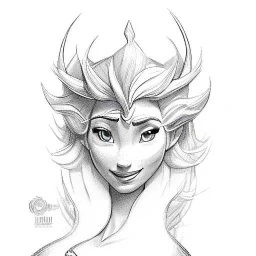 elsa  tattoo design idea