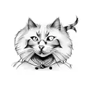 Coraline with cat tattoo design idea