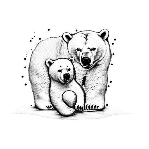 Polar Bear Hugging a Gummy Bear tattoo design idea