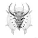 armoured minotaur tattoo design idea