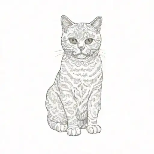 british shorthair cat tattoo design idea