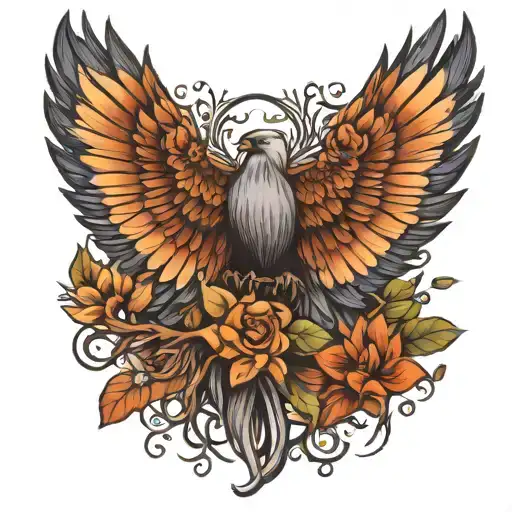 roots and wings tattoo design idea